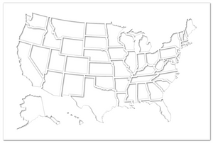 50 States Photo Map Inner Border